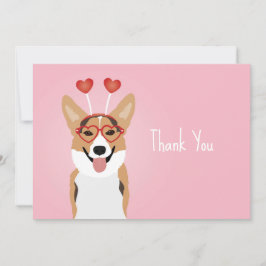 Hartelijk dank, Corgi Dog Valentijnsdag Bedankkaart