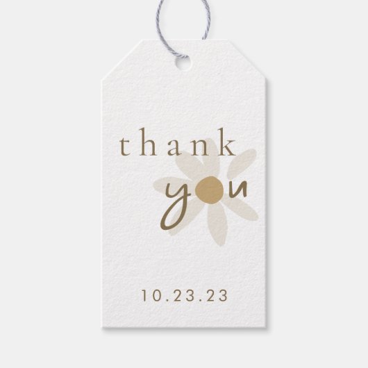 Hartelijk dank, Daisy Floral Cute Favor Bag Gift l Cadeaulabel (Voorkant)