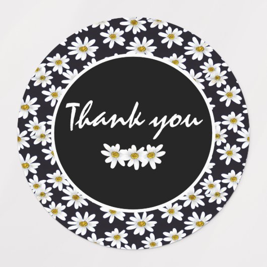 Hartelijk dank, Daisy Floral Labels (Design 1)