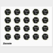 Hartelijk dank, Daisy Flowers Black Classic Round  Ronde Sticker (Vel)