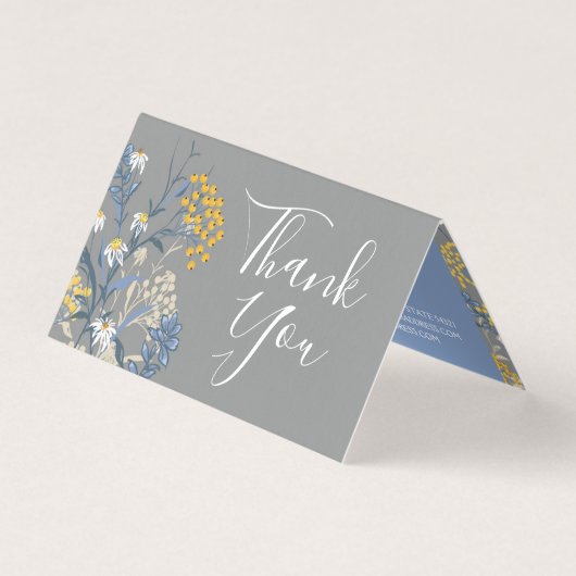 Hartelijk dank, Daisy Wildflower & Yellow Rowan Be Kaart (Voorkant)