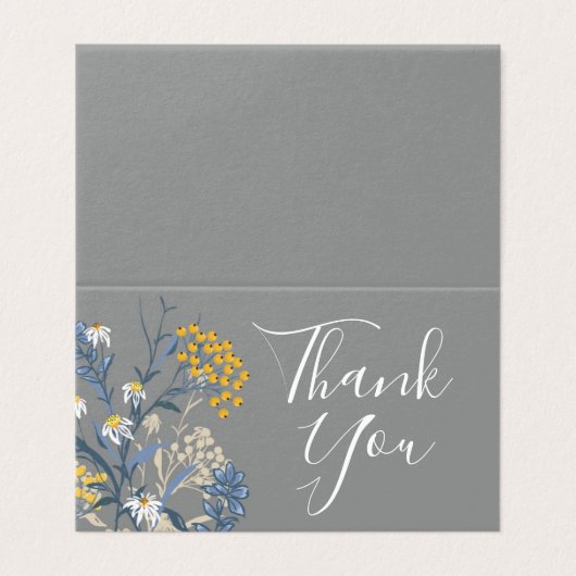 Hartelijk dank, Daisy Wildflower & Yellow Rowan Be Kaart (Buitenkant ongevouwen)
