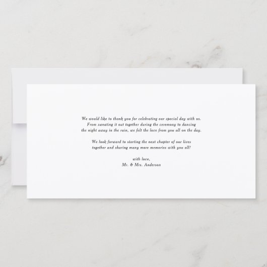 Hartelijk dank, dank voor uw handgeschreven dank bedankkaart (Achterkant)