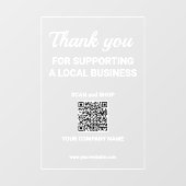 Hartelijk dank dat u de kleine lokale QR-code voor Raamsticker (Vel)
