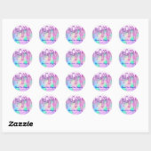 Hartelijk dank dat u de roze Confetti holographic  Ronde Sticker (Vel)