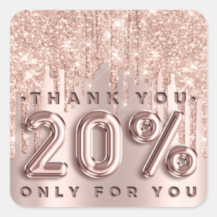 Hartelijk dank dat u het Roos 20% korting biedt op Vierkante Sticker