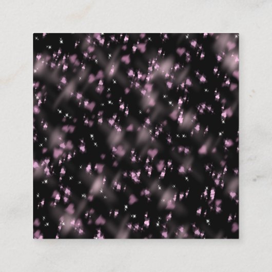 *~* Hartelijk dank dat u met QR roze harten zwart  Klantenkaartje (Achterkant)