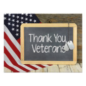 Hartelijk dank dat Veteranen op het bord tekenen Foto Afdruk (Voorkant)
