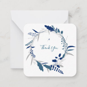 Hartelijk dank, de Blue Floral Modern Flat Note Ka Notitiekaartje