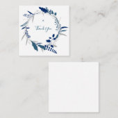 Hartelijk dank, de Blue Floral Modern Flat Note Ka Notitiekaartje (Voorkant / Achterkant)