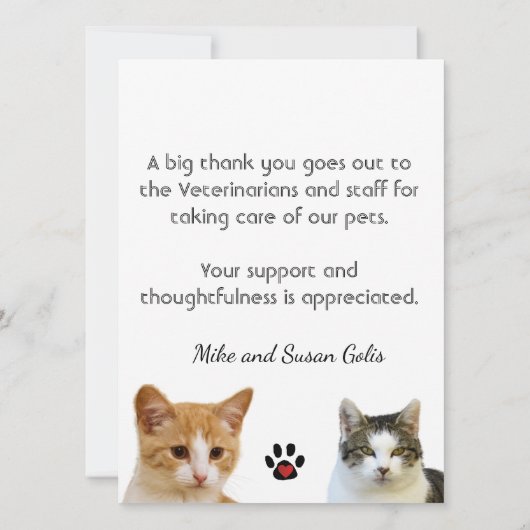 Hartelijk dank Dierarts met Wenskaart (Achterkant)