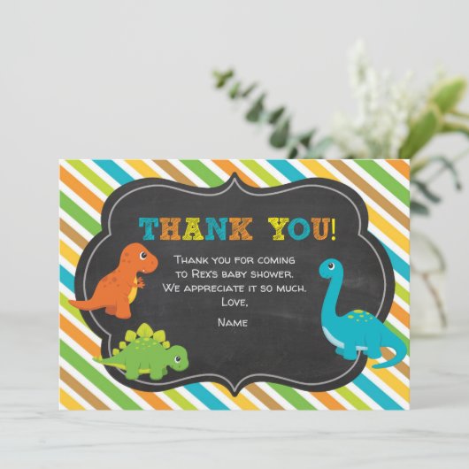 Hartelijk dank, Dinosaur Bedankkaart (Staand voorkant)