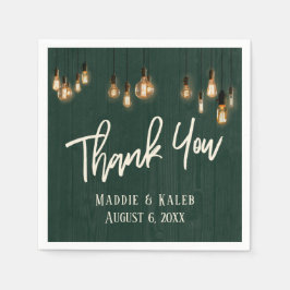 Hartelijk dank, donkergroene bijthout met edisonve servet