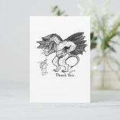 Hartelijk dank, draak en wizard bedankkaart (Staand voorkant)
