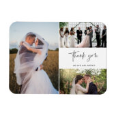 Hartelijk dank Drie foto's Collage Wedding Magneet (Horizontaal)
