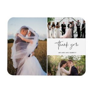 Hartelijk dank Drie foto's Collage Wedding Magneet