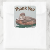 Hartelijk dank, Duck Photo Vrouw Bird Vierkante Sticker (Tas)