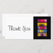 Hartelijk dank, dunne kaart - Roze en gele macrobl (Voorkant / Achterkant)