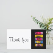 Hartelijk dank, dunne kaart - Roze en gele macrobl (Staand voorkant)