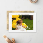 Hartelijk dank, eerste communiqué, fotokaart met e notitiekaartje (Voorkant / Achterkant in situ)