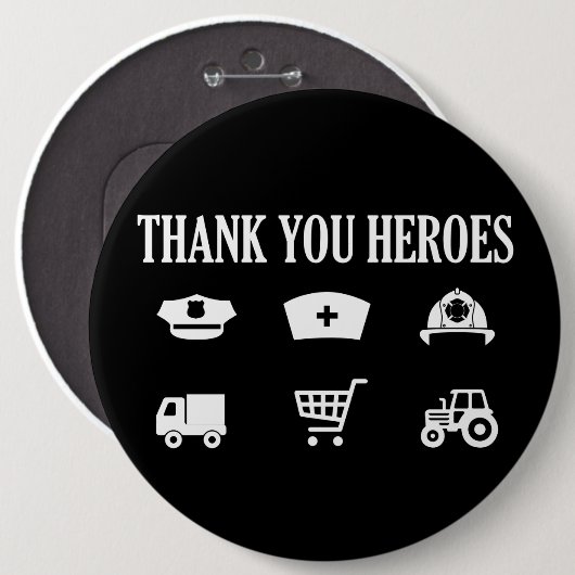 Hartelijk dank | Eerste respondenten Ronde Button 6,0 Cm (Voorkant /achterkant)