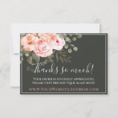 Hartelijk dank, Elegant Blush Pink Floral Rozen Ka Kaart (Voorkant)