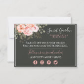 Hartelijk dank, Elegant Blush Pink Floral Rozen Ka Kaart (Achterkant)