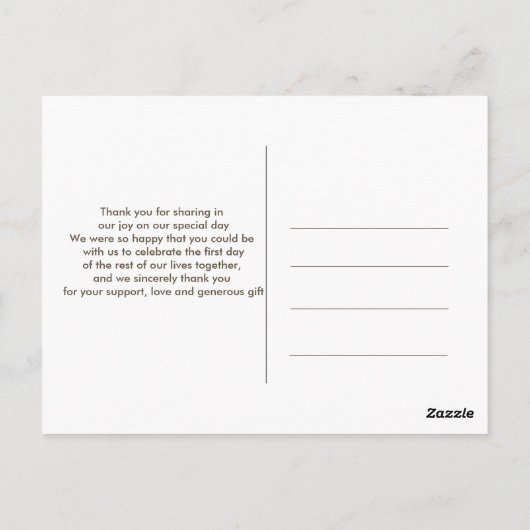 Hartelijk dank, Elegant Chic Photo Briefkaart (Achterkant)