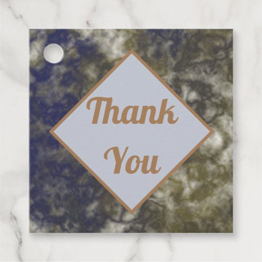 Hartelijk dank, Elegant Gold Blue-waardering Bedankjes Labels (Voorkant)