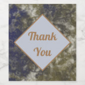 Hartelijk dank, Elegant Marked Blue Abstract Wijn Etiket (Enkel label)