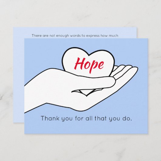 Hartelijk dank en hart bedankkaart (Voorkant / Achterkant)