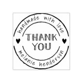 Hartelijk dank en hartstochtelijk handgemaakt met  rubberstempel (Afrduk)