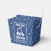 Hartelijk dank en welkom Golf Cart Blue Pattern Bedankdoosjes (Voorkant Zijde)