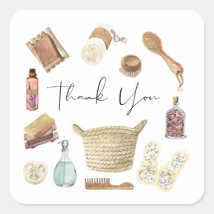 Hartelijk dank, envelopsluitingen voor zelfzorg vierkante sticker