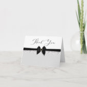 Hartelijk dank, Faux Black Bow/Ribbon, Jewel Pin Kaart (Voorkant)