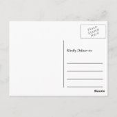 Hartelijk dank - Floral Black White Stripes Gold L Briefkaart (Achterkant)