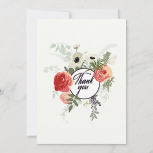 Hartelijk dank, Floral Card Bedankkaart