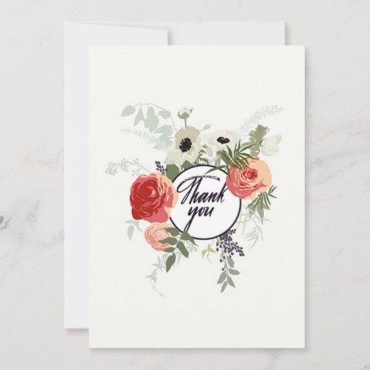 Hartelijk dank, Floral Card Bedankkaart (Voorkant)