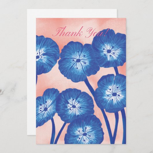 Hartelijk dank, Floral Card Bedankkaart (Voorkant / Achterkant)