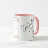 Hartelijk dank, Floral Pink Waterverf  Mok (Voorkant rechts)