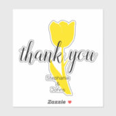 Hartelijk dank, Floral Yellow Tulips Custom Weddin Sticker (Vel)