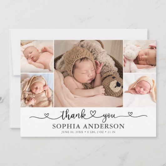 Hartelijk dank Foto aankondiging Baby (Voorkant)