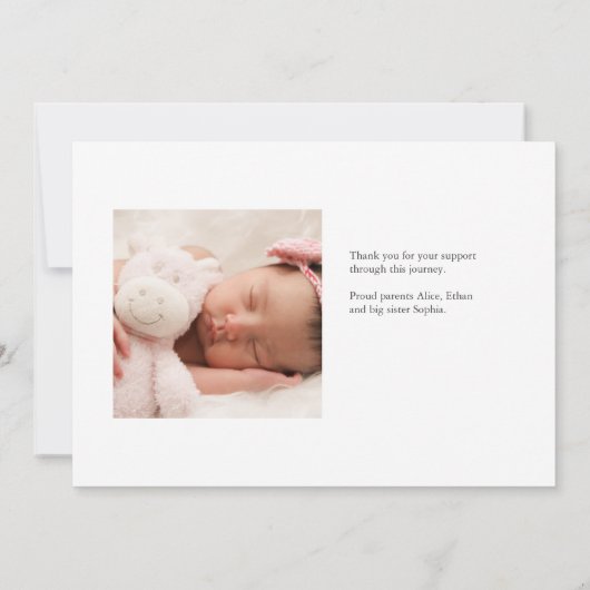 Hartelijk dank Foto aankondiging Baby (Achterkant)