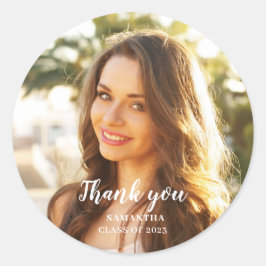 Hartelijk dank Foto Afstuderen Ronde Sticker
