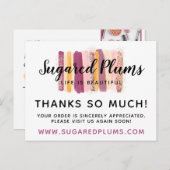 Hartelijk dank, foto Plum Paars & Gold Paint Strok Briefkaart (Voorkant / Achterkant)