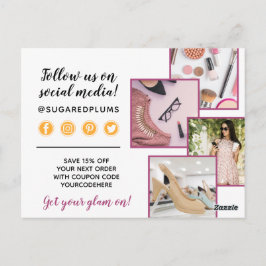 Hartelijk dank, foto Plum Paars & Gold Paint Strok Briefkaart