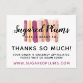 Hartelijk dank, foto Plum Paars & Gold Paint Strok Briefkaart (Voorkant)