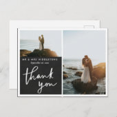 Hartelijk dank, foto van Elegant Script Chalkboard Briefkaart (Voorkant / Achterkant)