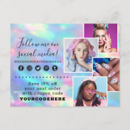 Hartelijk dank, foto van Pastel Rainbow Swash Chic Briefkaart