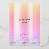 Hartelijk dank, foto van Silver Holographic Glitte Folie Feestdagenkaart (Achterkant)